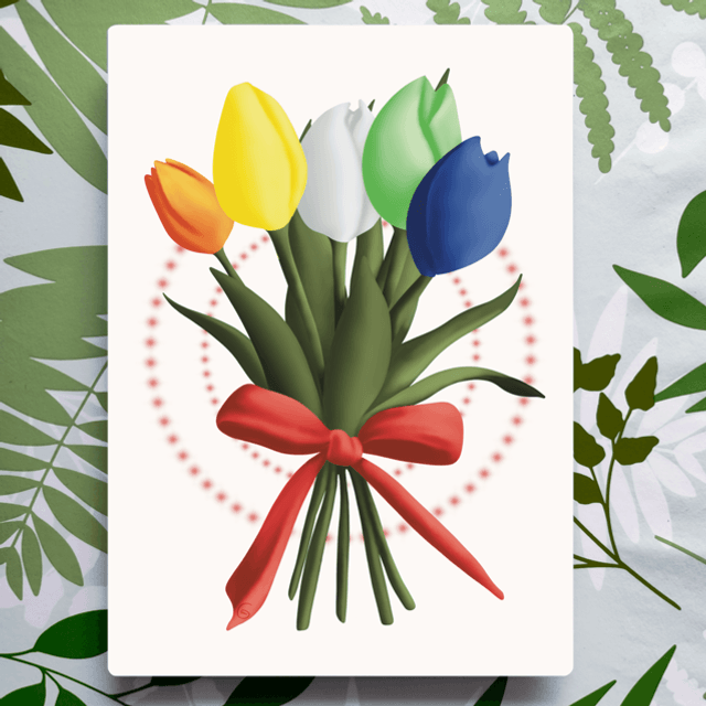 Tulipes au couleurs des drapeaux LGBT - Affiche A4