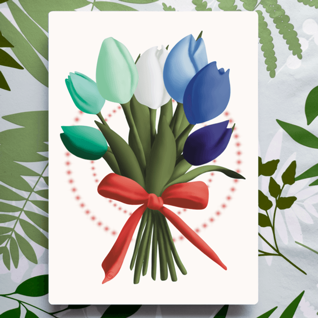 Tulipes au couleurs des drapeaux LGBT - Affiche A4